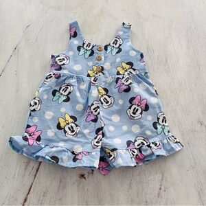 Disney Baby Minnie Mouse Polka Dot Shortall in Blue Size 0-3M